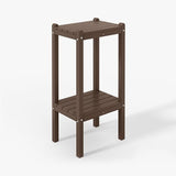 WestinTrends Malibu 36" Outdoor Adirondack HDPE 2-Tier Patio Side Table, Dark Brown - Photo 10