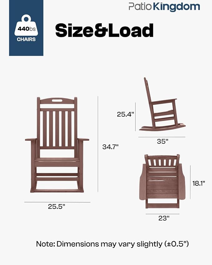 Classic Outdoor Rocking Chair Set with Side Table & 11FT Cantilever Umbrella, 4-Piece HDPE Rocking Lawn Chairs - Photo 2