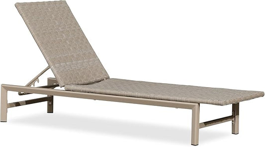 PURPLE LEAF Patio Chaise Lounge Rattan Chair Outdoor Pool Adjustable Recliner Wicker Lounger for Outside Woven Furniture Tanning Poolside Lounger Slate Gray