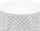 2PCS Outdoor Side Table, Heavy Duty Metal Frame Side Table Decorative Garden Stool Modern End Table Round Coffee Table - Photo 9