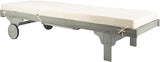 SAFAVIEH Outdoor Collection Newport Grey / Beige Cushion Built-in Side Table Adjustable Chaise Lounge Chair - Photo 8