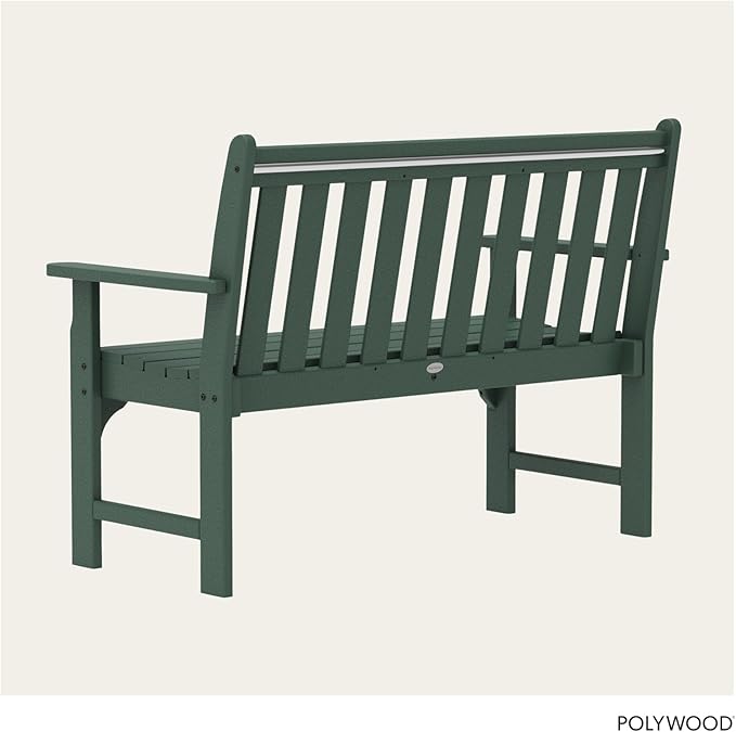 POLYWOOD Vineyard 48" Outdoor Patio Bench, Green - Photo 5