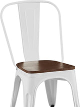 AC Pacific Stackable Metal Dining Chairs Set of 2 for Indoor and Outdoor Use, Durable Stacking Seat, Farmhouse Kitchen - Photo 5