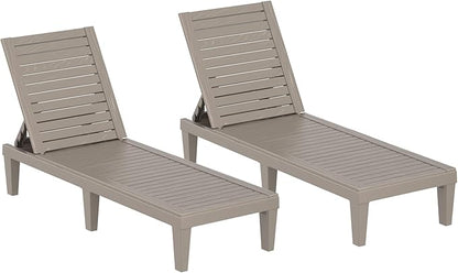 Outdoor Chaise Lounge Chair – Adjustable Waterproof Lawn Chair for Relaxation, Lightweight and Durable for Outdoor and Indoor Use (2, Grey)