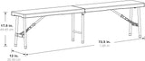 Office Star Resin Furniture for Indoor or Outdoor Use, Single, Fold in Half 6 Foot Bench - Photo 2