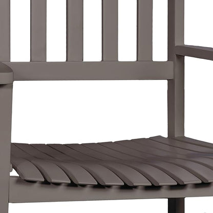 Eyely KCR300B Orvindar Farmhouse Classic Slat-Back 350-LBS Support Acacia Wood Outdoor Rocking Chair, Gray Wash