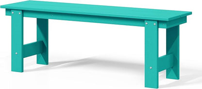 WestinTrends Ashore Outdoor HDPE 48" Modern Backless Patio Bench, Turquoise
