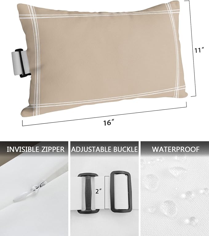 T&H XHome Outdoor Pillow for Chaise Lounge Chair - Photo 3