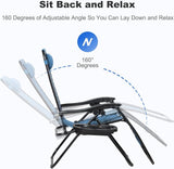 Nazhura Set of 2 Relaxing Recliners Patio Chairs Adjustable Steel Mesh Zero Gravity Lounge Chair Beach Chairs with - Photo 4