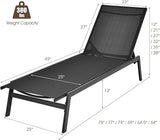 Giantex Chaise Lounge Chair Patio Chaise Lounger with 6-Position Adjustable Backrest and Breathable Fabric - Photo 3