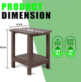 BZY Adirondack Outdoor Side Table Square 2-Tier Patio Coffee Table with Weatherproof HDPE Material Low Maintenance - Photo 3