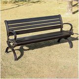 Outdoor Bench Chair Cast Aluminum Park Bench Large All Weather Metal Garden Bench for Backyard Porch Lawn - Photo 1