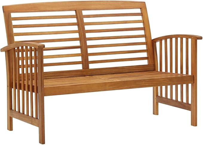 (Fast Delivery) Garden Wooden Benche, Slatted Design, Indoor/Outdoor Bench, with Backrest and Armrests, Durable, Wooden - Photo 1