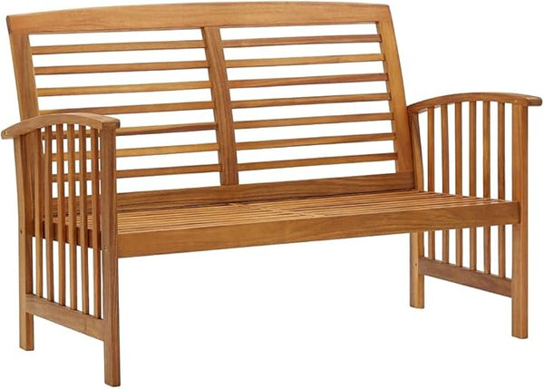 (Fast Delivery) Garden Wooden Benche, Slatted Design, Indoor/Outdoor Bench, with Backrest and Armrests, Durable, Wooden - Photo 1
