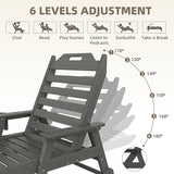 Mdeam 6-Position Lounge Chair Outdoor, 22" W Oversized Sun Tanning Chair, 500LBS Capacity - Photo 3