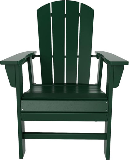 WO WESTIN OUTDOOR HDPE Laguna Adirondack Casual Patio Dining Chair,Dark Green