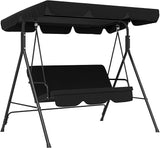 Outsunny 3-Seat Outdoor Patio Swing Chair with Removable Cushion, Steel Frame Stand and Adjustable Tilt Canopy for Patio - Photo 1