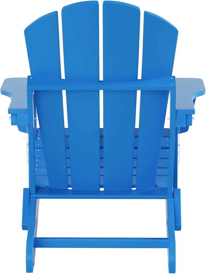 WO Home Furniture Adirondack Chairs Table Set of 3 PCS Outdoor Folding Chairs Coffee Table Weather/UV Resistant for Lawn - Photo 6