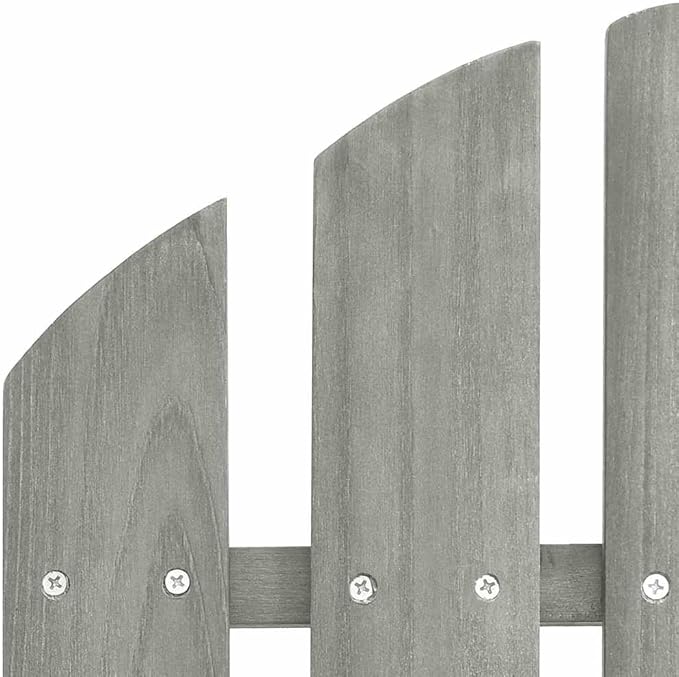Grey Solid Fir Wood Large Ergonomic Garden Chair and Table Combo with Smooth Matte Finish for Outdoor Relaxation Patio - Photo 7