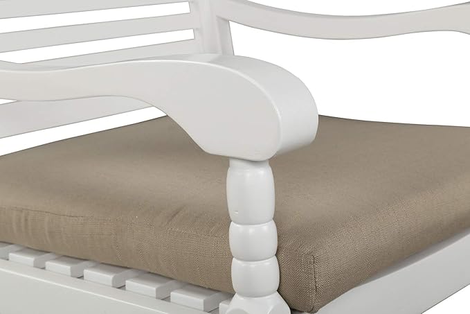 Pebble Lane Living All Weather Indoor/Outdoor Exclusive Elegant Hardwood Porch Rocking Rocker Chair : 34.25" L x 24.5" W x 42.25" H, White
