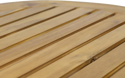 Solano Outdoor Circular Coffee Table - Acacia Wood - Teak