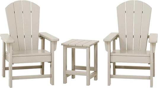 Costaelm Kids Outdoor Table and Chairs, Plastic Outdoor Kids Chair Toddler 2PCS Patio Furniture Sets and Children Picnic Activity Lawn Tanle for Garden, Patio, Backyard & Beach, Sand