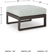 Signature Design by Ashley Beachloft Casual Nuvella Weather Resistant Fabric Square Outdoor Ottoman with Cushion - Photo 9