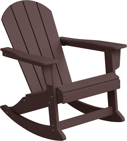 WestinTrends Malibu Outdoor/Patio Poly Adirondack Rocking Chair, Dark Brown