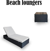 3 Piece Lounge Chair Outdoor, PE Wicker Rattan Chaise Lounge Chair with 5 Position Adjustable Backrest - Photo 5