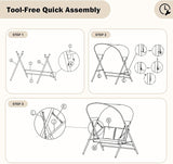 AECOJOY 2 Seat Outdoor Patio Swing Chair with Cover, Porch Swings Chairs for Adult - Photo 2