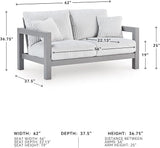 Signature Design by Ashley Moonlight View Contemporary Outdoor Nuvella Weather Resistant Fabric Loveseat with Cushion - Photo 3
