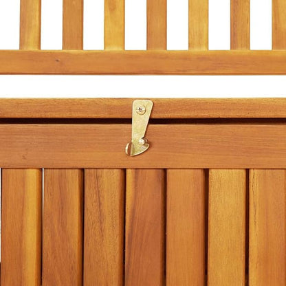 vidaXL 47.2" Patio Storage Bench, Solid Acacia Wood, Outdoor Garden Furniture with Ample Storage Space and Comfortable Seating