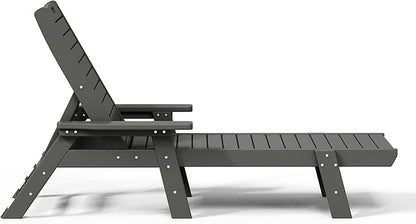 WO WESTIN OUTDOOR HDPE Laguna Poly Reclining Chaise Lounge, Gray