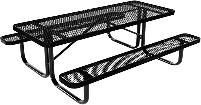 COATEDOUTDOORFURNITURE Heavy-Duty Portable Outdoor Kids Table, Expanded Metal Kids Picnic Table - Photo 1