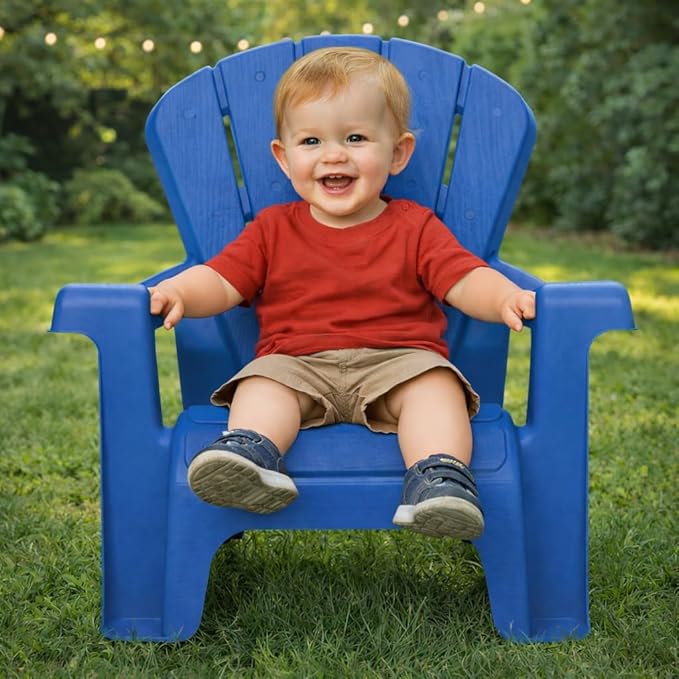 Little Tikes Kids Garden Chair 4 Pack in Blue, Outdoor Toddler Activity Adirondack Chairs for Picnic, Garden, Patio - Photo 2