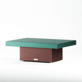 COOKE Santa Barbara Custom Contemporary Outdoor Table (Teal Texture Aluminum Top, Rose Cast Aluminum Base) - Photo 1