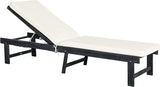 SAFAVIEH Outdoor Collection Inglewood Dark Slate Grey Solid Wood/Beige Cushion Chaise Lounge Chair (PAT6723K) - Photo 4