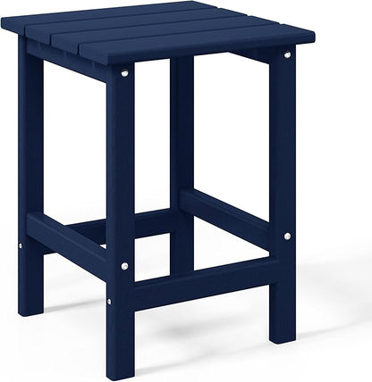 WestinTrends Malibu 3-Pieces Adirondack Chairs Set with Side Table, All Weather Outdoor Seating Plastic Patio Lawn Chair Folding for Outside Porch Deck Backyard, Navy Blue