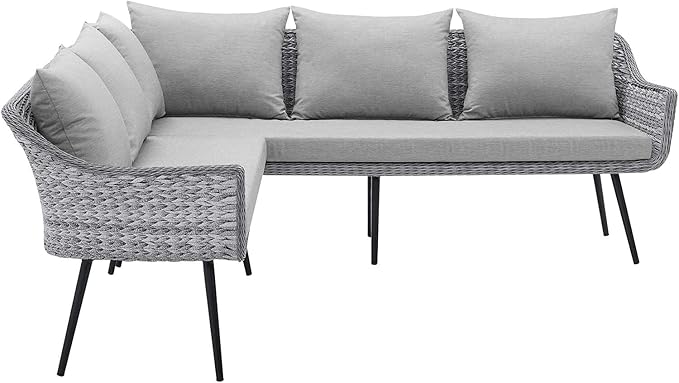 Modway EEI-4658-GRY-GRY Endeavor Patio Sofa, Gray Gray - Photo 4