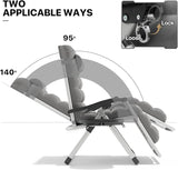 MoNiBloom Beach Chaise Lounge Chair, Patio Folding Recliner with Removable Cushion, Headrest & Tray - Photo 5