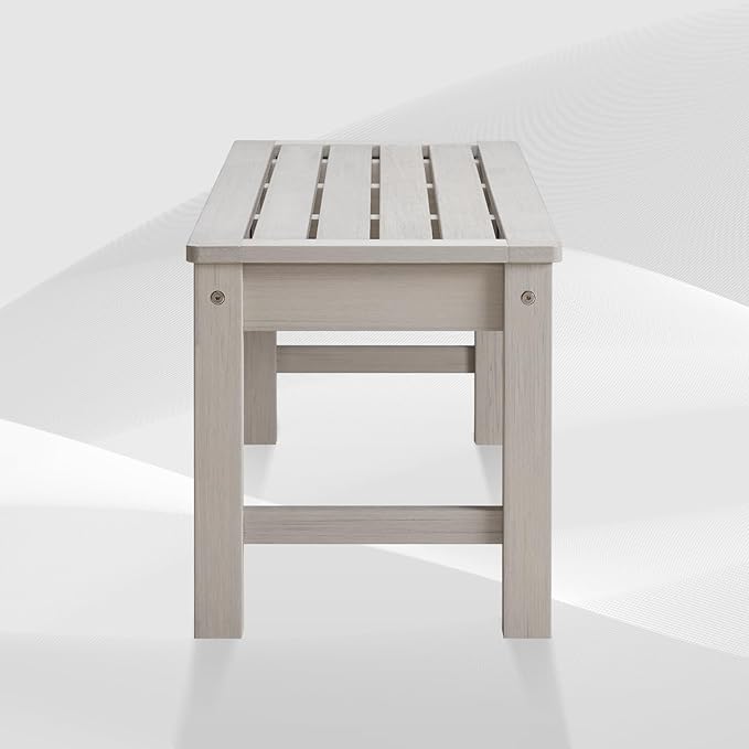 Psilvam Outdoor Bench, Two Person Poly Lumber Porch Bench, Weatherproof Garden Bench That Never Rot and Fade - Photo 7