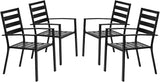 VINGLI Outdoor Dining Chairs Set of 4, Metal Frame Patio Chairs with Armrests - Photo 1