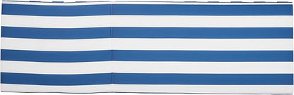 SAFAVIEH Outdoor Collection Newport Natural/ Blue & White Stripe Cushion Built-in Side Table Adjustable Chaise Lounge Chair