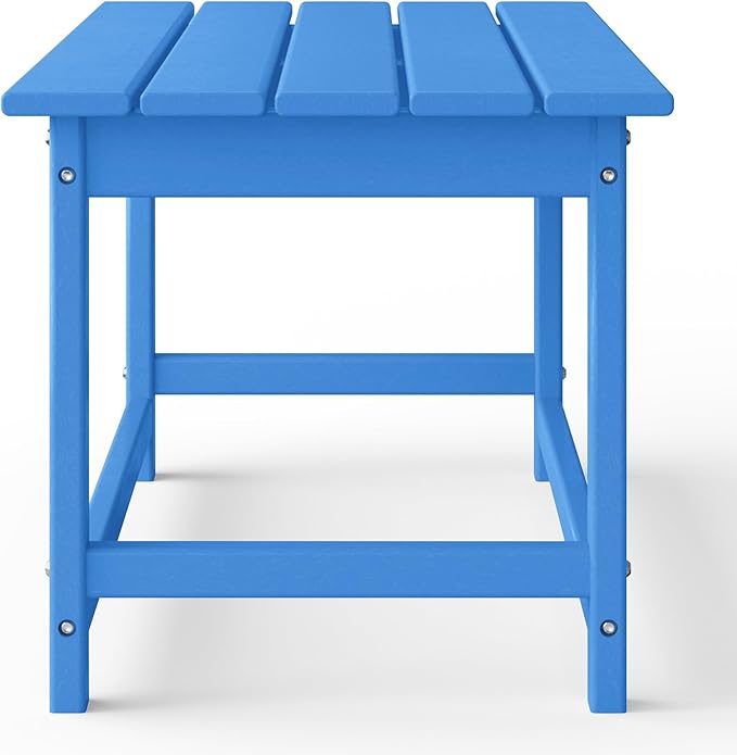 WestinTrends Malibu Outdoor Coffee Table, 35" x 17.5" All Weather Poly Lumber Patio Adirondack Coffee Table for Garden Lawn Porch Balcony, Pacific Blue