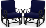 Tangkula Outdoor Patio Glider, Metal Framed Gliding Chair with Cushion - Photo 1