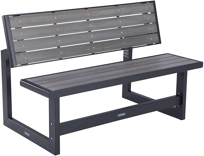 LIFETIME 60253 Outdoor Convertible Bench, 55 Inch, Harbor Gray - Photo 1