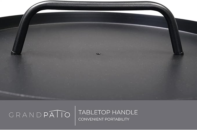 Grand patio Outdoor Coffee Table with Handle, Outdoor Portable End Table, 17-in Round Side Table, Black