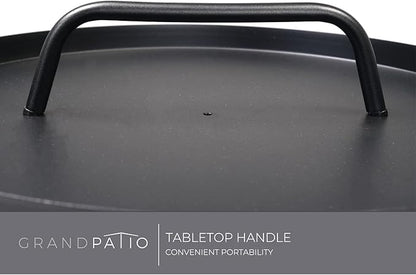 Grand patio Outdoor Coffee Table with Handle, Outdoor Portable End Table, 17-in Round Side Table, Black