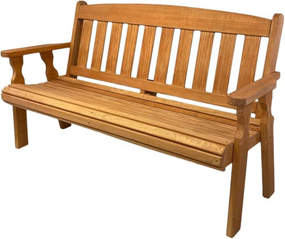 Amish Casual Outdoor Heavy Duty 800 LB Mission Pressure Treated Garden Bench(4 Foot, Cedar Stain)