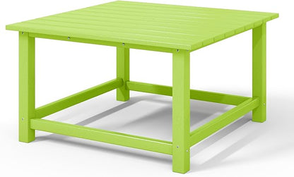 WestinTrends Malibu Low Outdoor HDPE Square Patio Coffee Table, Lime
